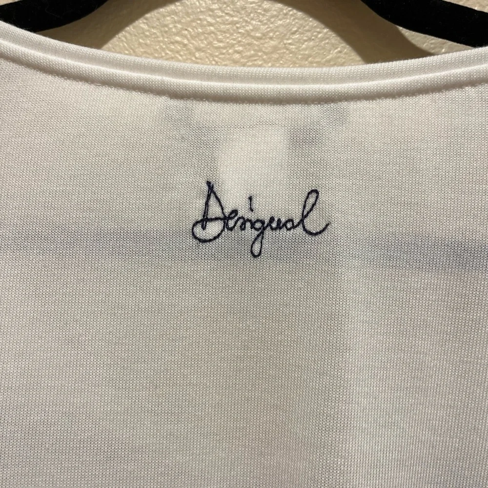 Desigual Tee - Navy & White with Red Poppy - Picture 6 of 8